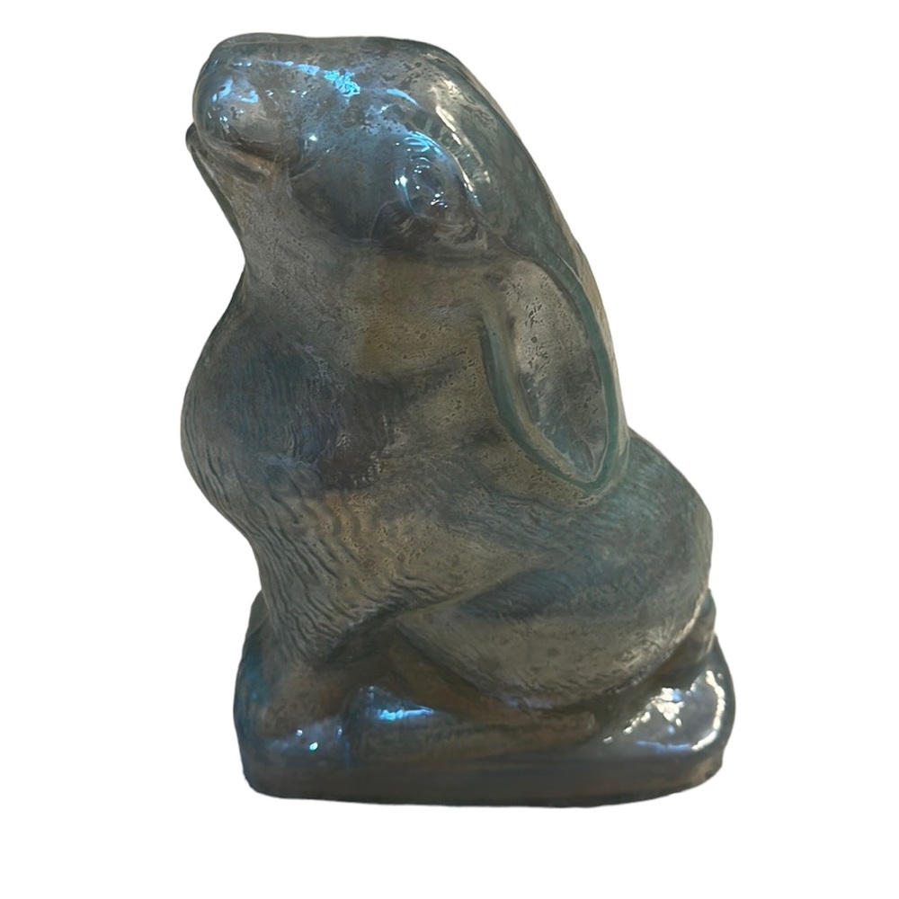 Green Mercury Glass Style Bunny/Rabbit Figurine 10.5" Tall